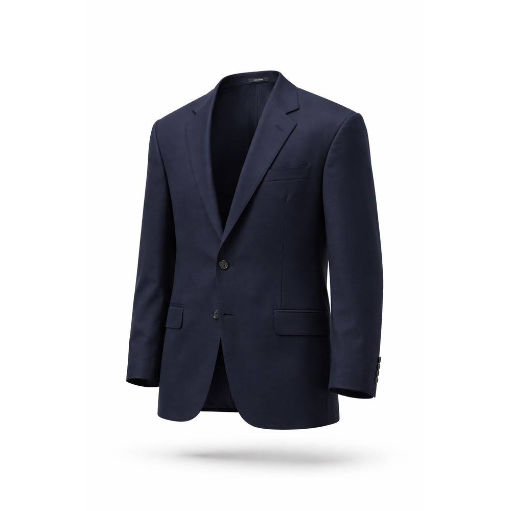 Hickey Freeman Loro Piana Mens Blazer 100% Wool Sz 46L Black Super‎ 130s